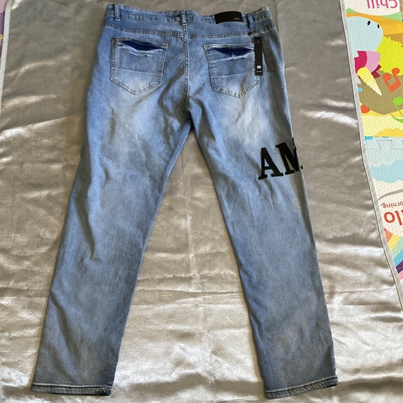 AMIRI Blue Distressed Men's Jeans Size 38X28 - Picture 8 of 14